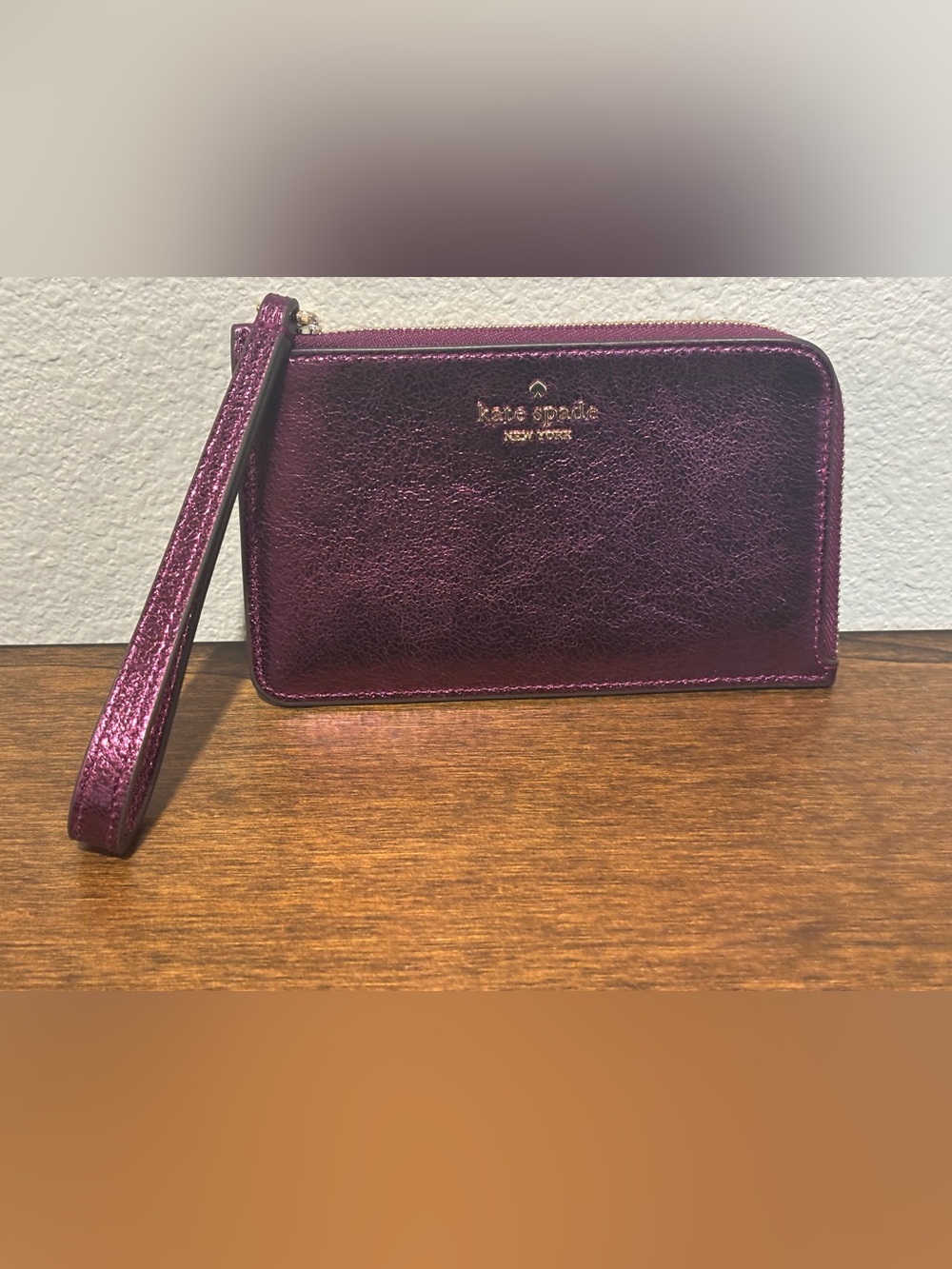 kate spade Metallic Plum Wristlet in Shimmery Wine - Picture 2 of 9